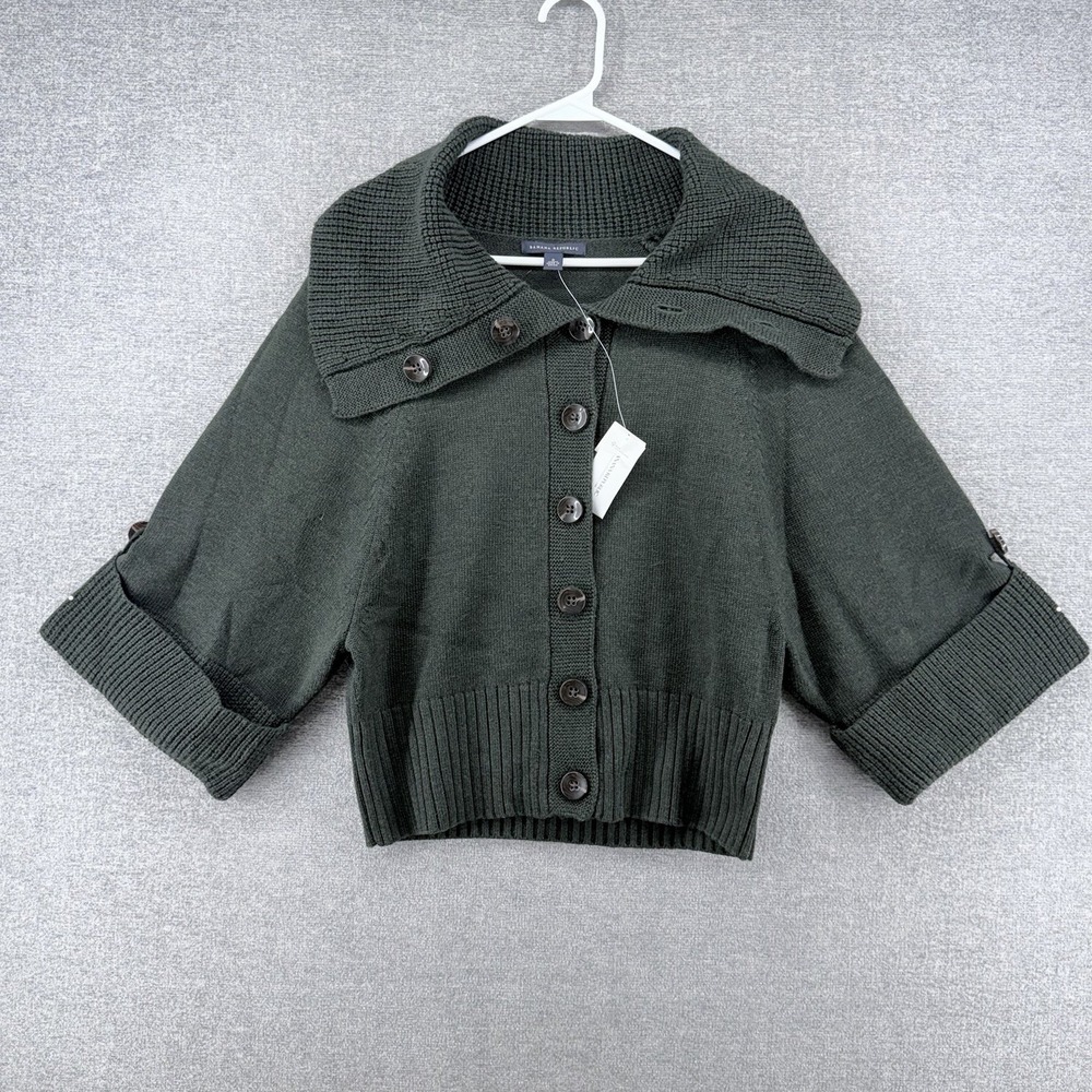 Banana Republic Chunky Knit Jacket Women Size Small Green Merino Wool NEW